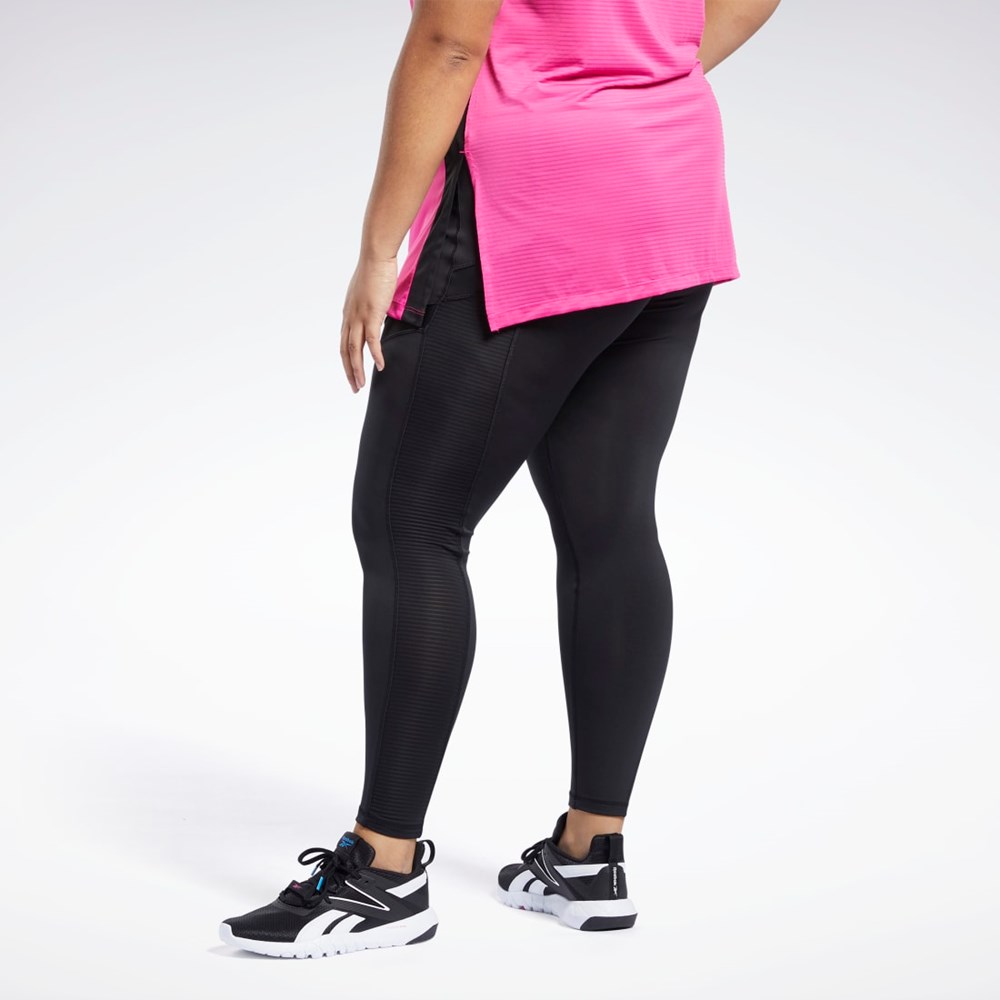 Reebok Workout Ready Mesh Leggings Mustat | ZAJHSM-607