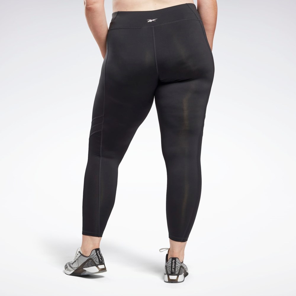 Reebok Workout Ready Mesh Leggings (Plus Size) Mustat | EILGVX-108