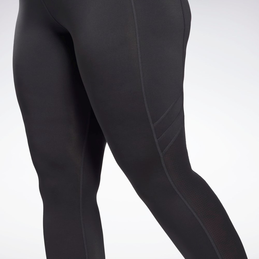 Reebok Workout Ready Mesh Leggings (Plus Size) Mustat | EILGVX-108
