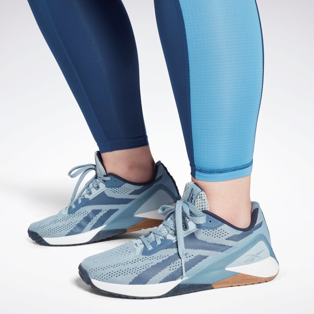 Reebok Workout Ready Mesh Leggings (Plus Size) Sininen | ZUVKRX-304