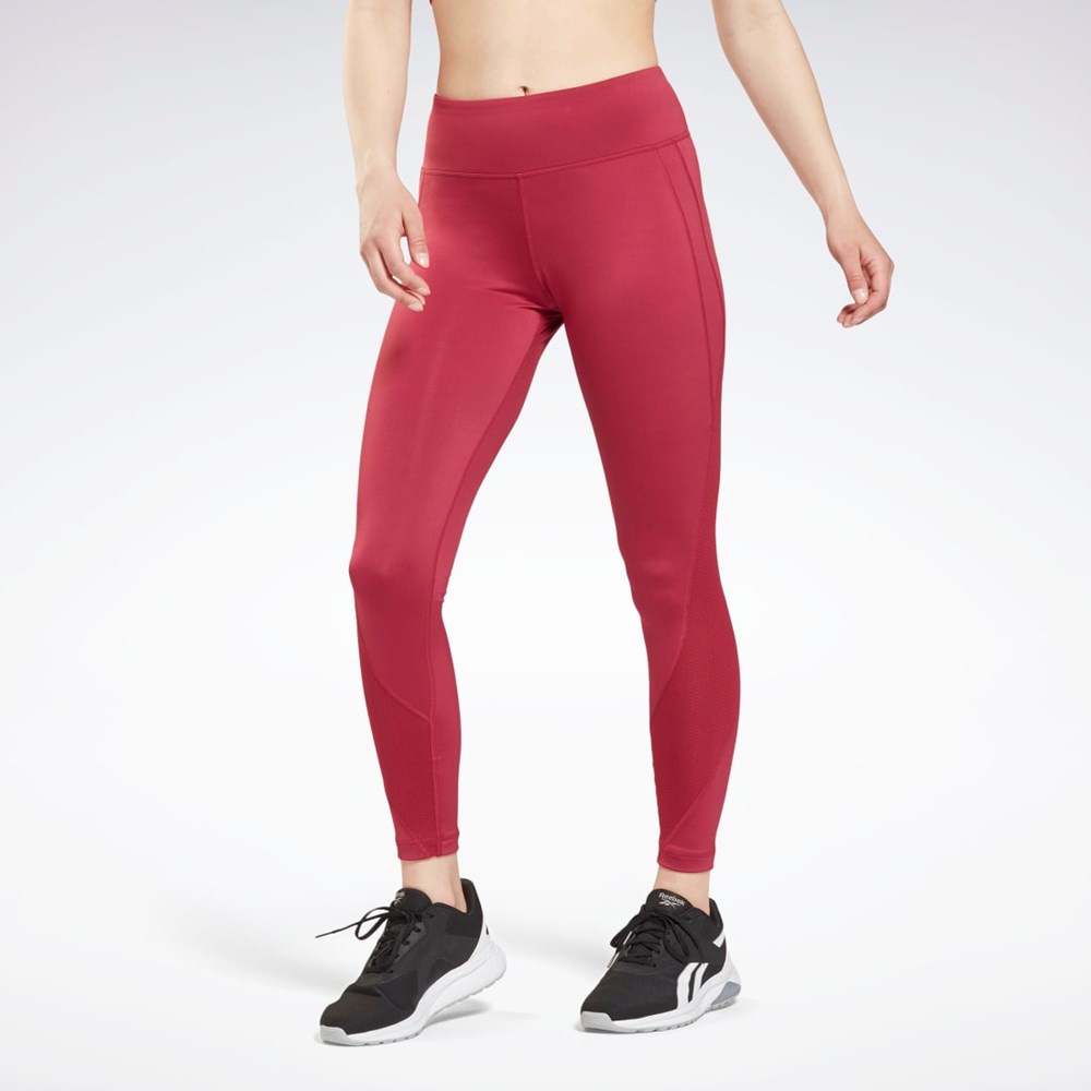 Reebok Workout Ready Mesh Leggings Punch Berry | PKLVCU-958
