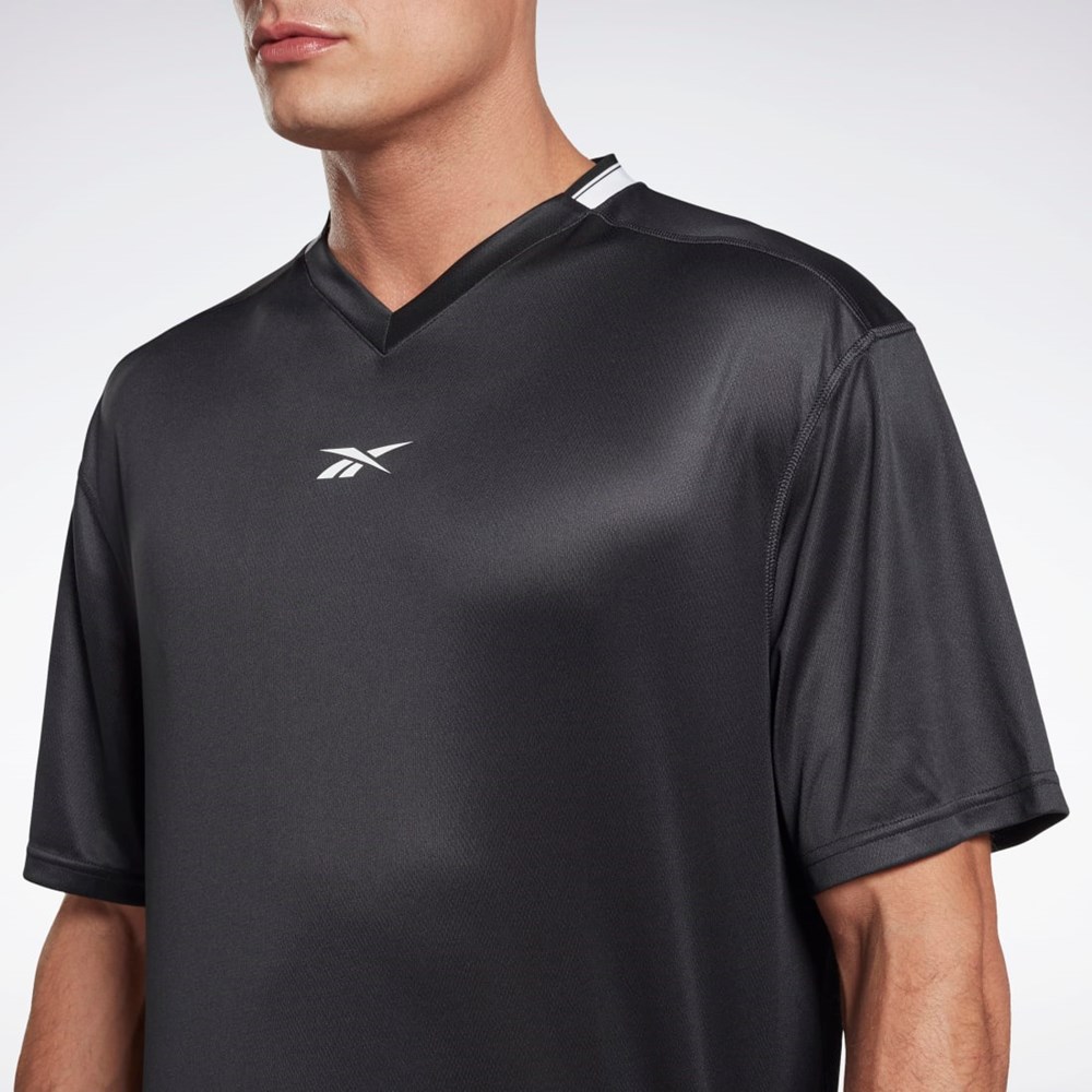 Reebok Workout Ready Mesh T-Shirt Mustat | XVUZQJ-392