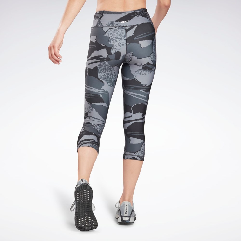 Reebok Workout Ready Printed Capri Mustat | SDGLQU-239