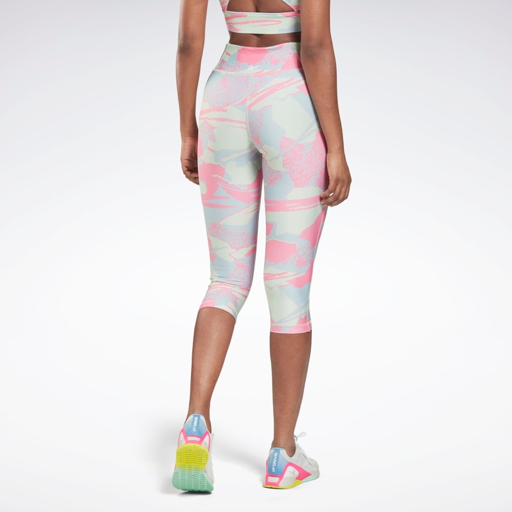 Reebok Workout Ready Printed Capri Vaalean | HTQNOS-427