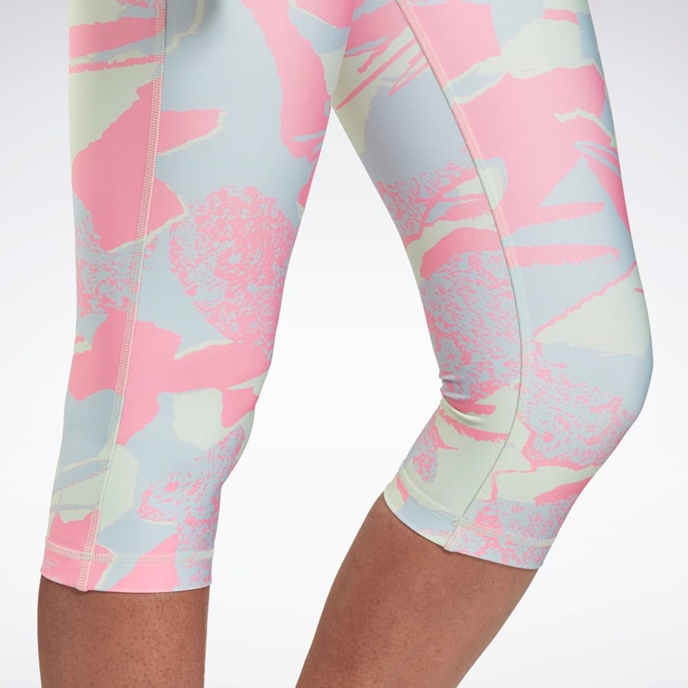 Reebok Workout Ready Printed Capri Vaalean | HTQNOS-427