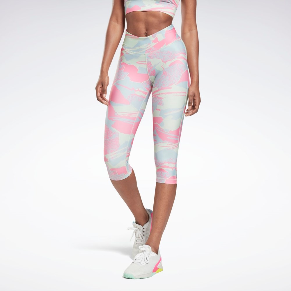 Reebok Workout Ready Printed Capri Vaalean | HTQNOS-427