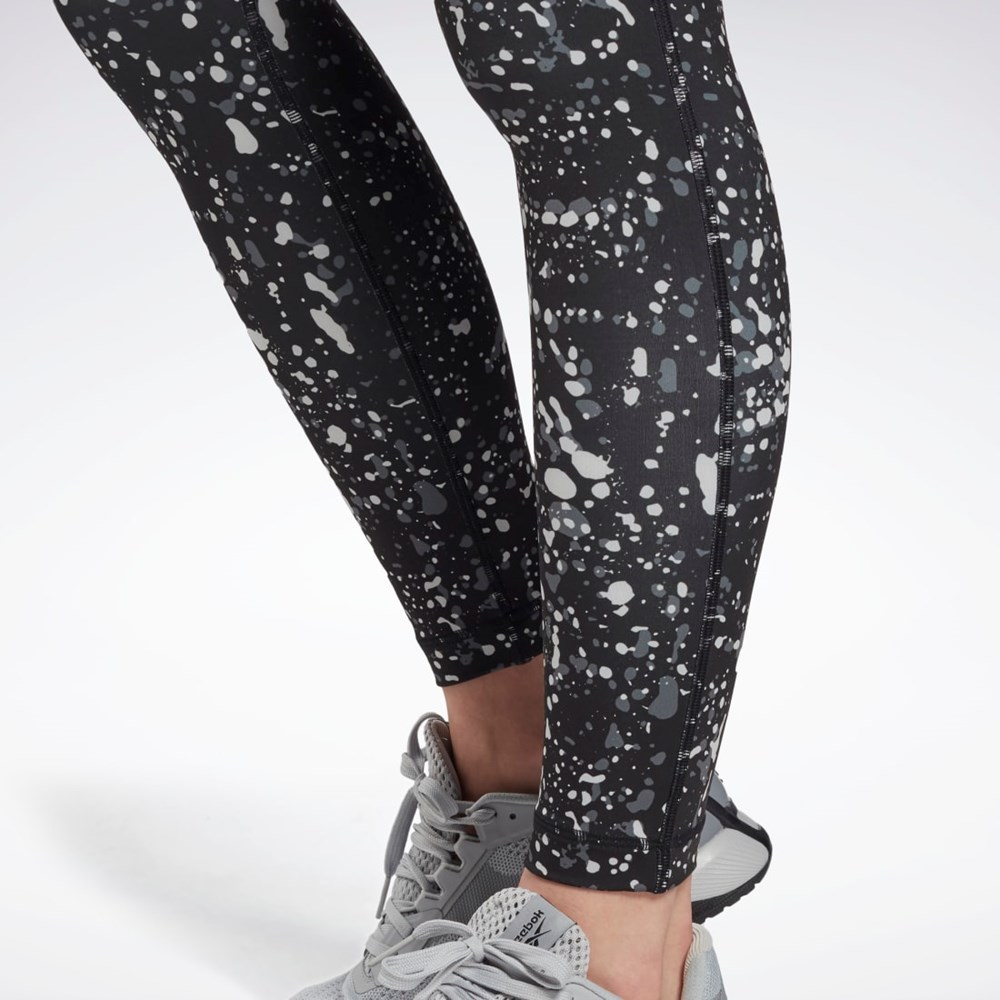 Reebok Workout Ready Printed Leggings Mustat | KCYRJS-907