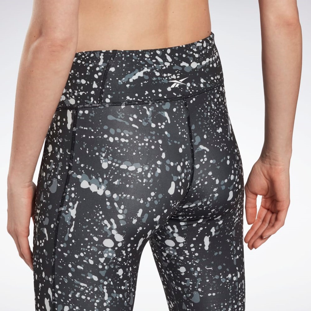 Reebok Workout Ready Printed Leggings Mustat | KCYRJS-907