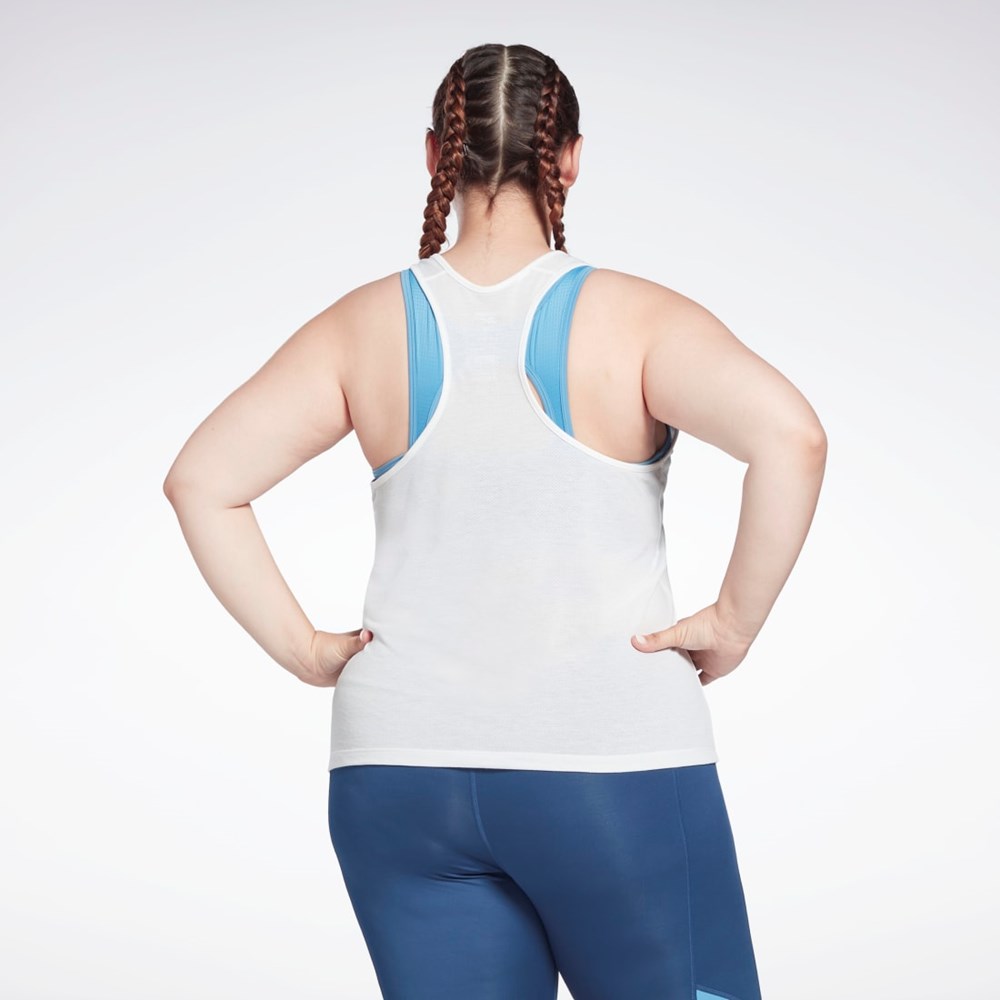 Reebok Workout Ready Supremium Big Logo Tank Top (Plus Size) Valkoinen | HBSPLA-197