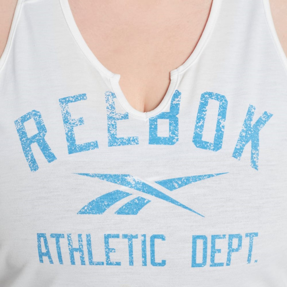 Reebok Workout Ready Supremium Big Logo Tank Top (Plus Size) Valkoinen | HBSPLA-197