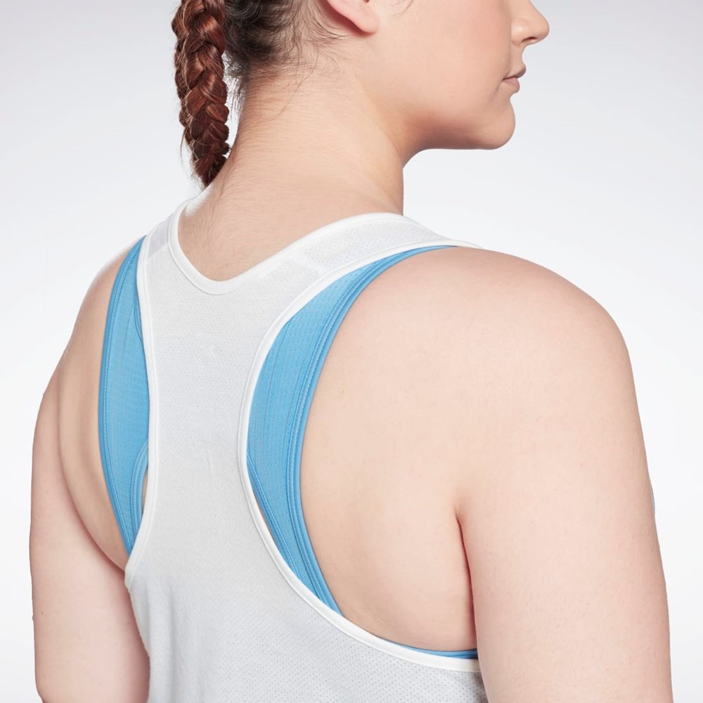 Reebok Workout Ready Supremium Big Logo Tank Top (Plus Size) Valkoinen | HBSPLA-197