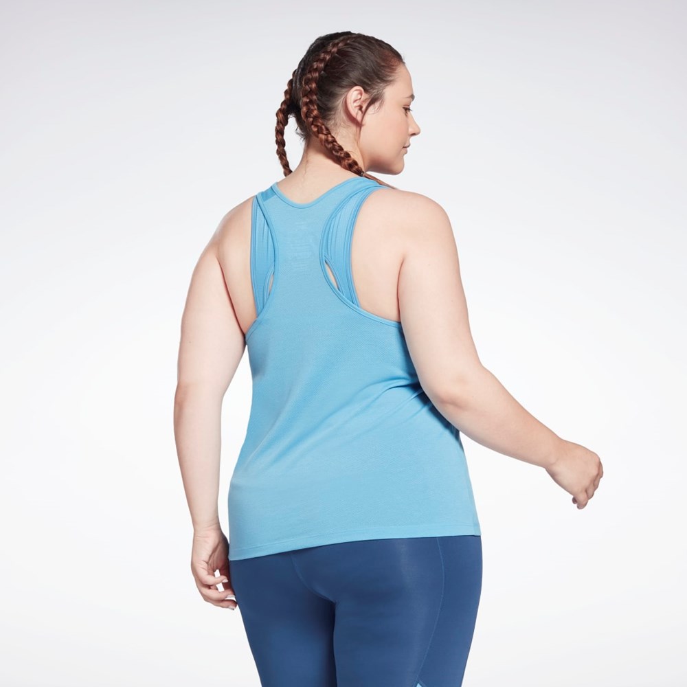Reebok Workout Ready Supremium Big Logo Tank Top (Plus Size) Sininen | NYVPFB-376