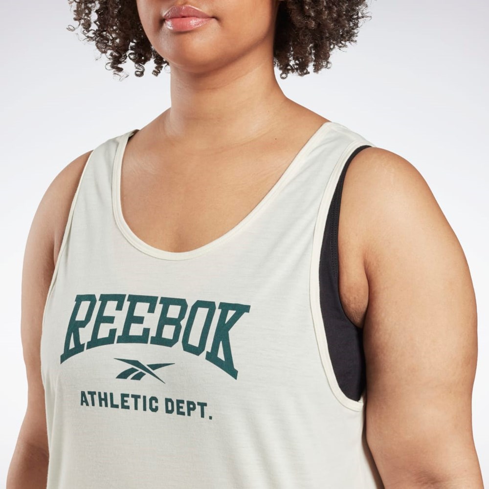 Reebok Workout Ready Supremium Graafinen Tank Top (Plus Size) Valkoinen | LKWFMJ-074
