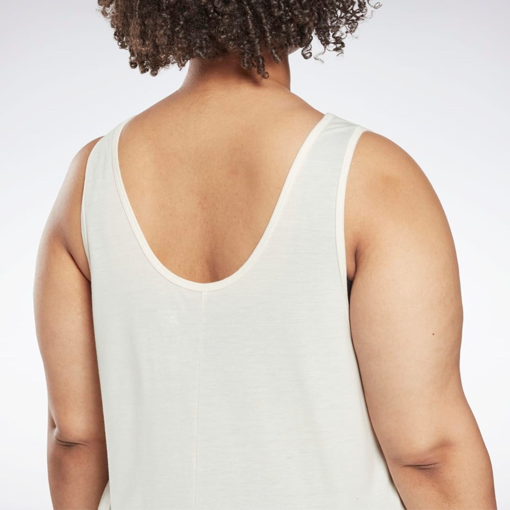 Reebok Workout Ready Supremium Graafinen Tank Top (Plus Size) Valkoinen | LKWFMJ-074