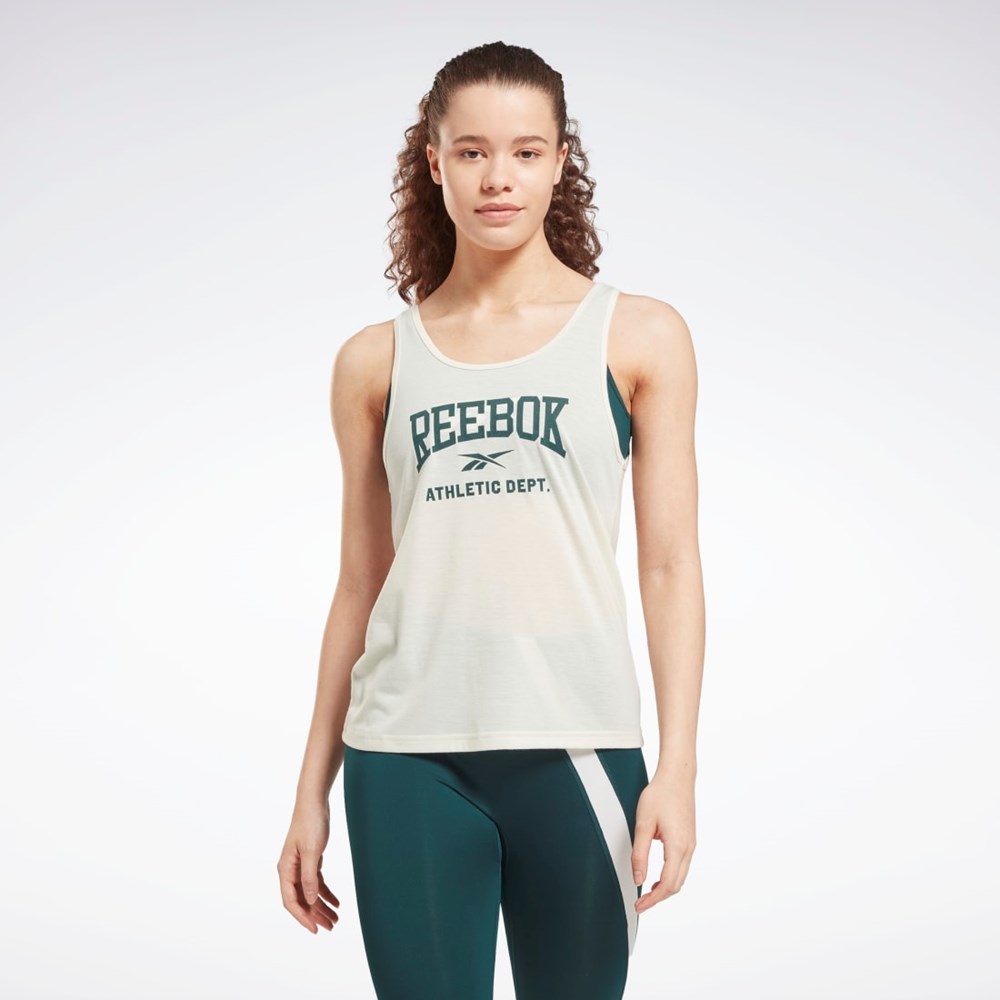 Reebok Workout Ready Supremium Graafinen Tank Top Valkoinen | MLQKUE-564