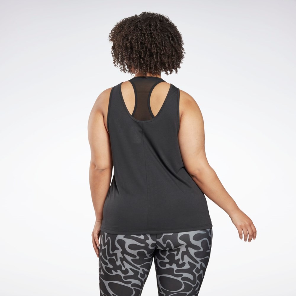 Reebok Workout Ready Supremium Graafinen Tank Top (Plus Size) Mustat | ZKJCNX-094