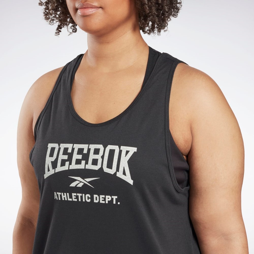 Reebok Workout Ready Supremium Graafinen Tank Top (Plus Size) Mustat | ZKJCNX-094