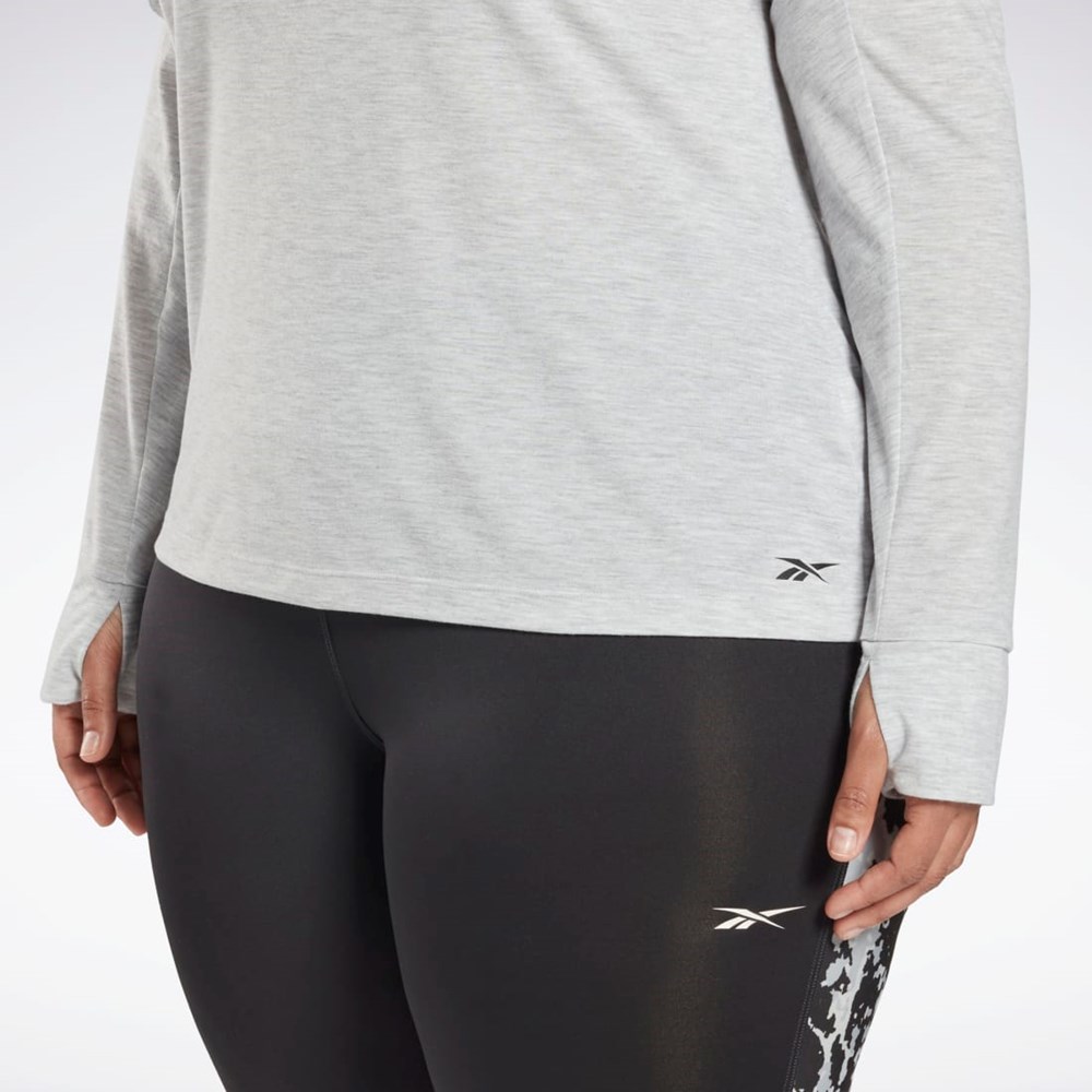 Reebok Workout Ready Supremium Long Sleeve T-Shirt (Plus Size) Vaaleanharmaat | BEQIRY-504