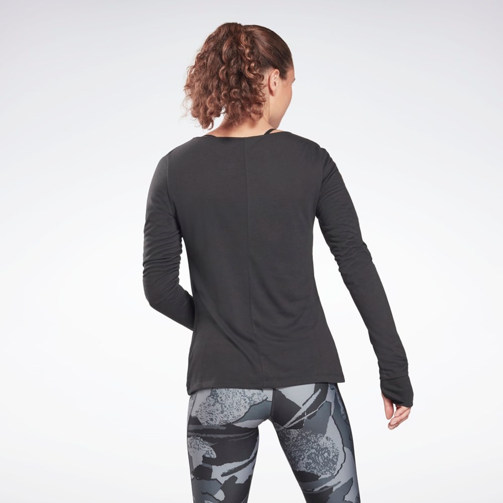 Reebok Workout Ready Supremium Long Sleeve T-Shirt Mustat | RMTZAU-983