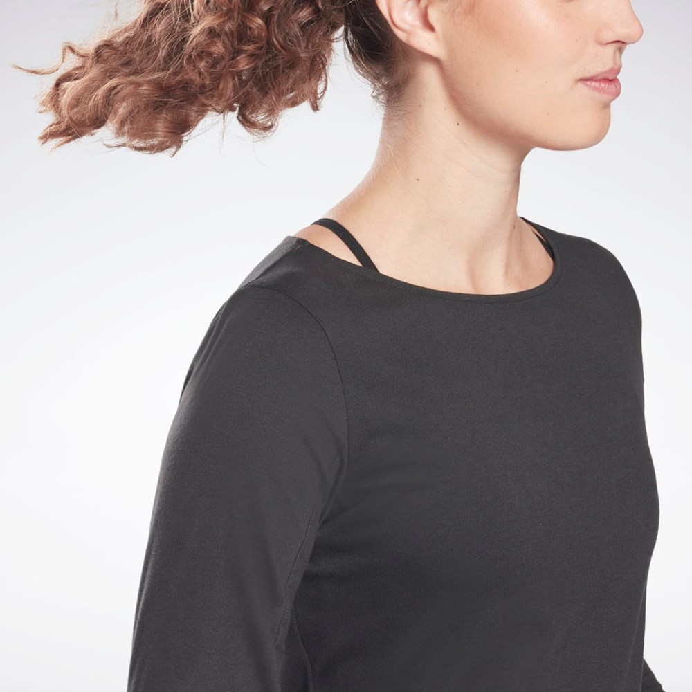Reebok Workout Ready Supremium Long Sleeve T-Shirt Mustat | RMTZAU-983