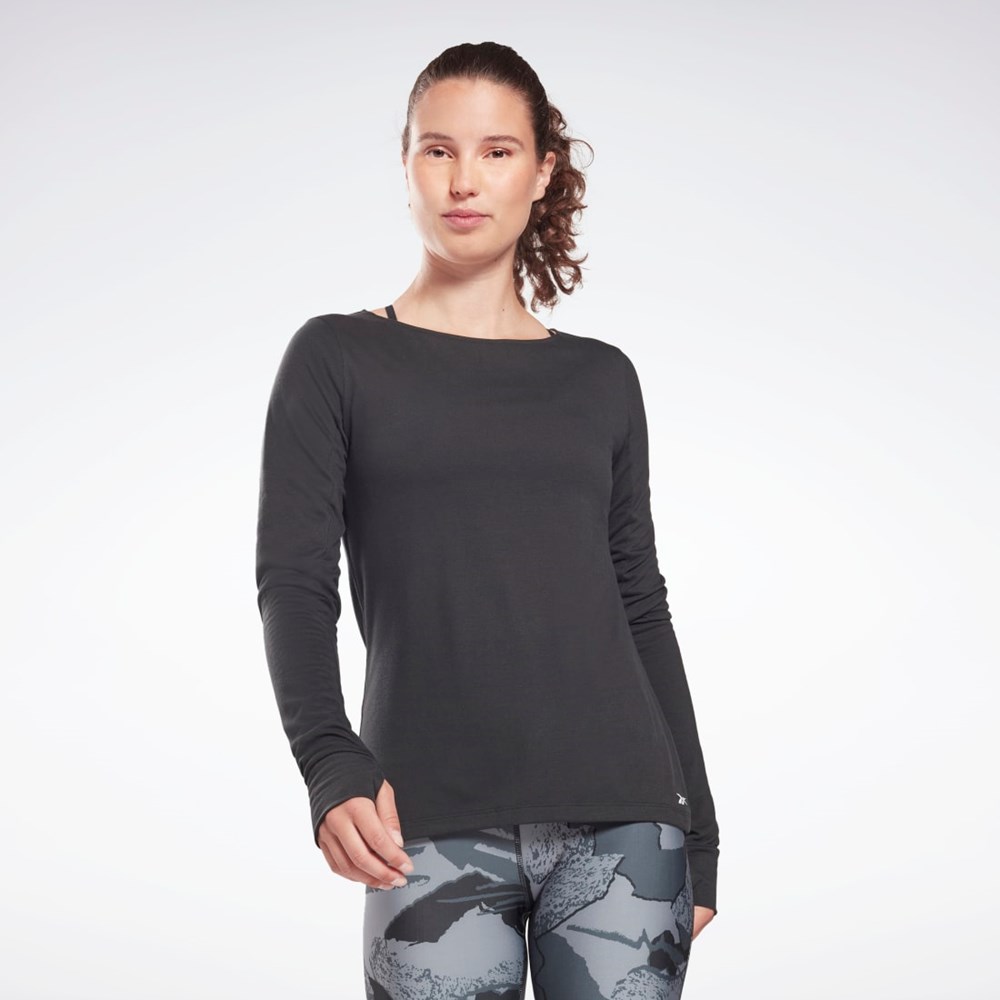Reebok Workout Ready Supremium Long Sleeve T-Shirt Mustat | RMTZAU-983