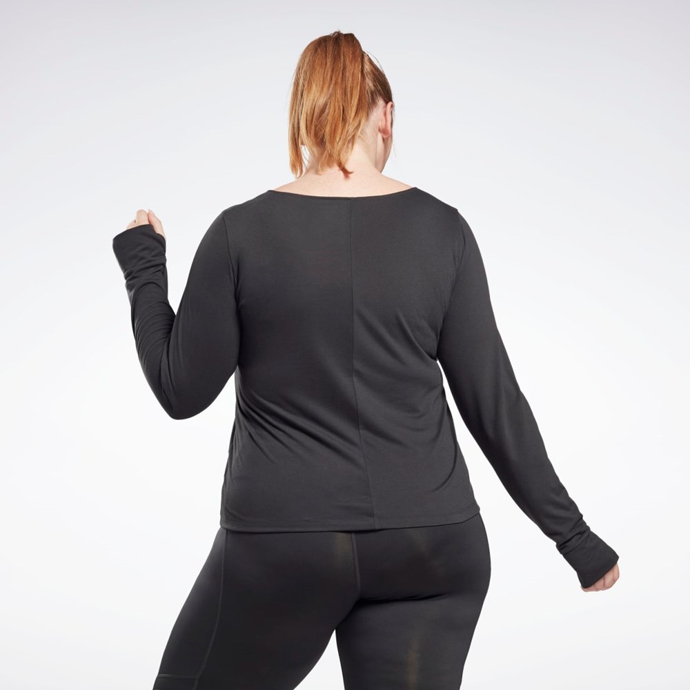 Reebok Workout Ready Supremium Long Sleeve T-Shirt (Plus Size) Mustat | YDSCZL-294