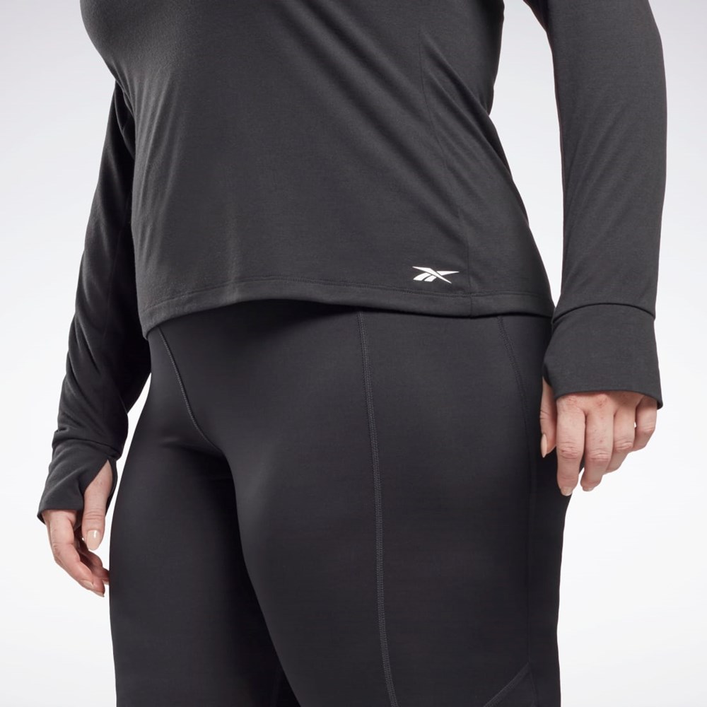 Reebok Workout Ready Supremium Long Sleeve T-Shirt (Plus Size) Mustat | YDSCZL-294