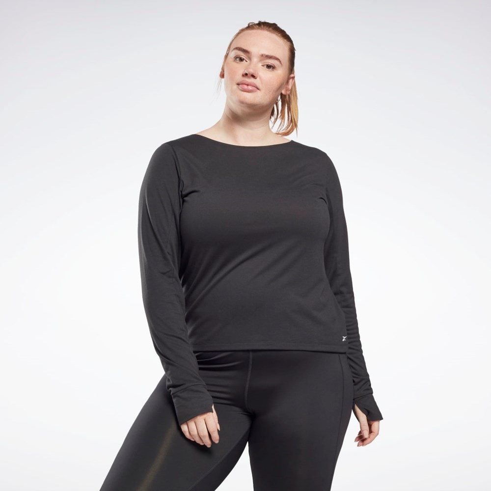 Reebok Workout Ready Supremium Long Sleeve T-Shirt (Plus Size) Mustat | YDSCZL-294