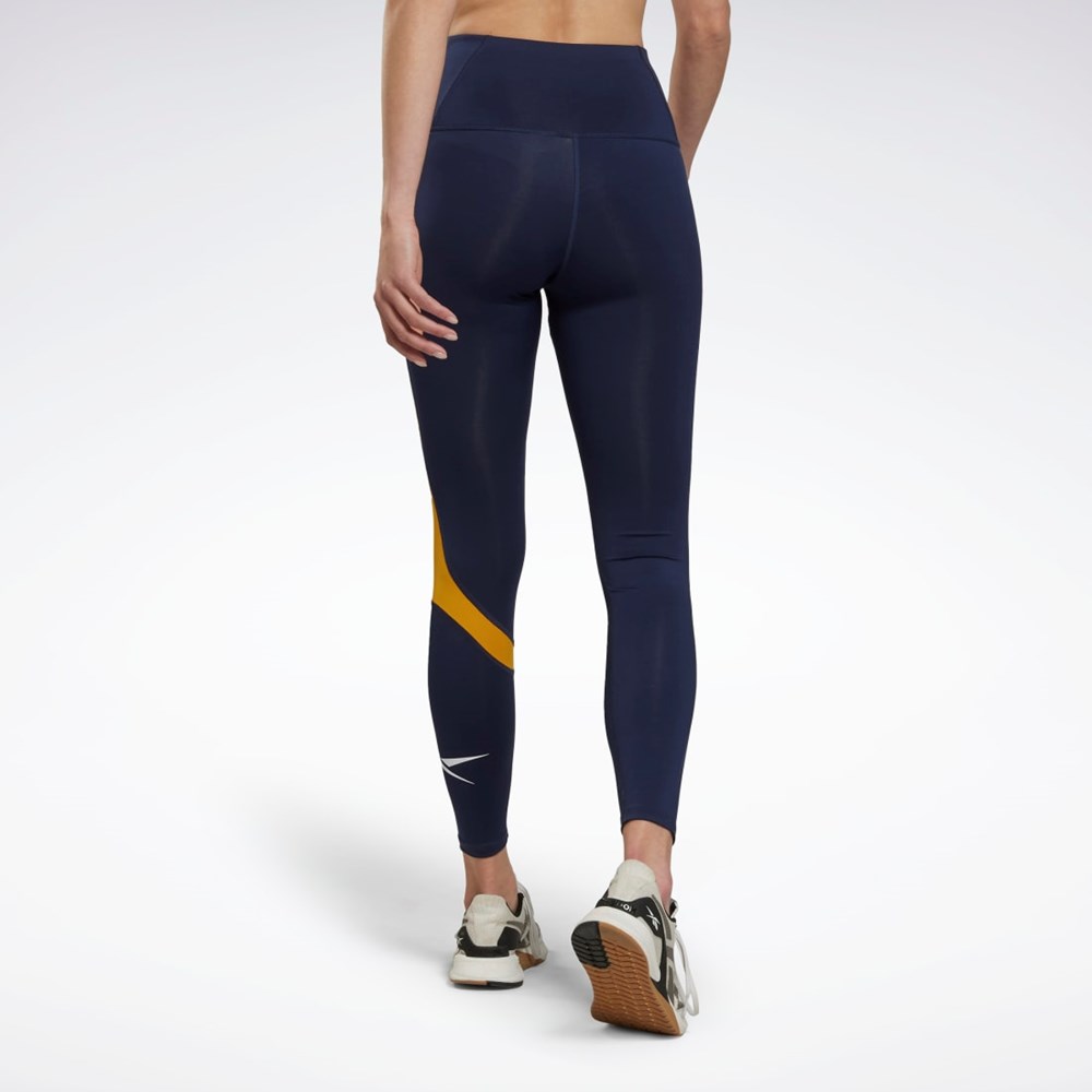 Reebok Workout Ready Vector Leggings Laivastonsininen | KSFVXP-649