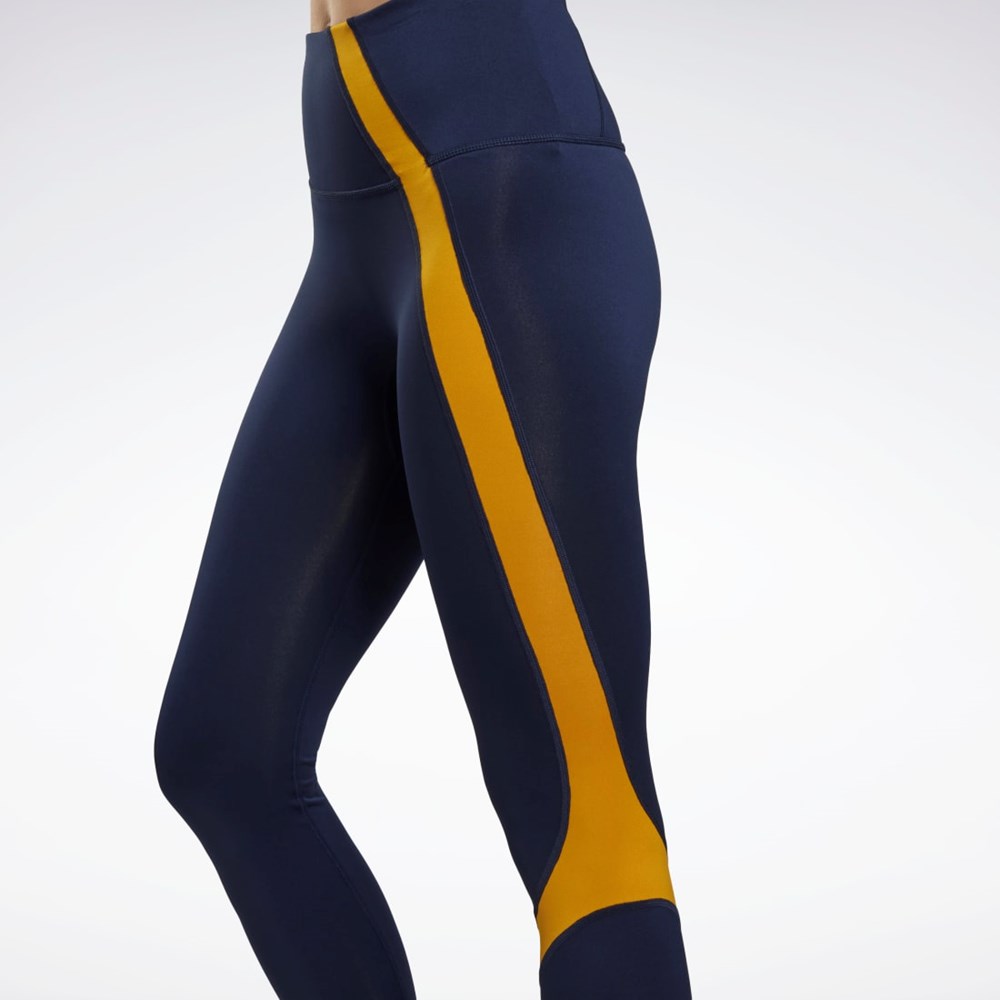 Reebok Workout Ready Vector Leggings Laivastonsininen | KSFVXP-649
