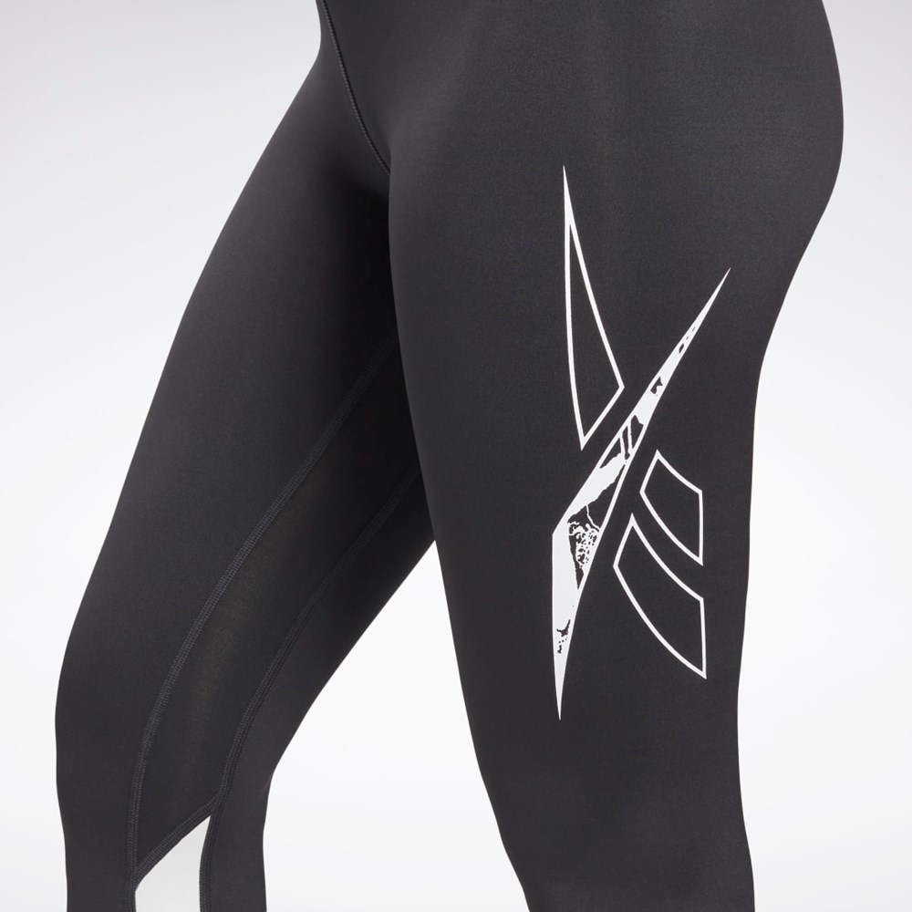 Reebok Workout Ready Vector Leggings Mustat | ELASJN-958