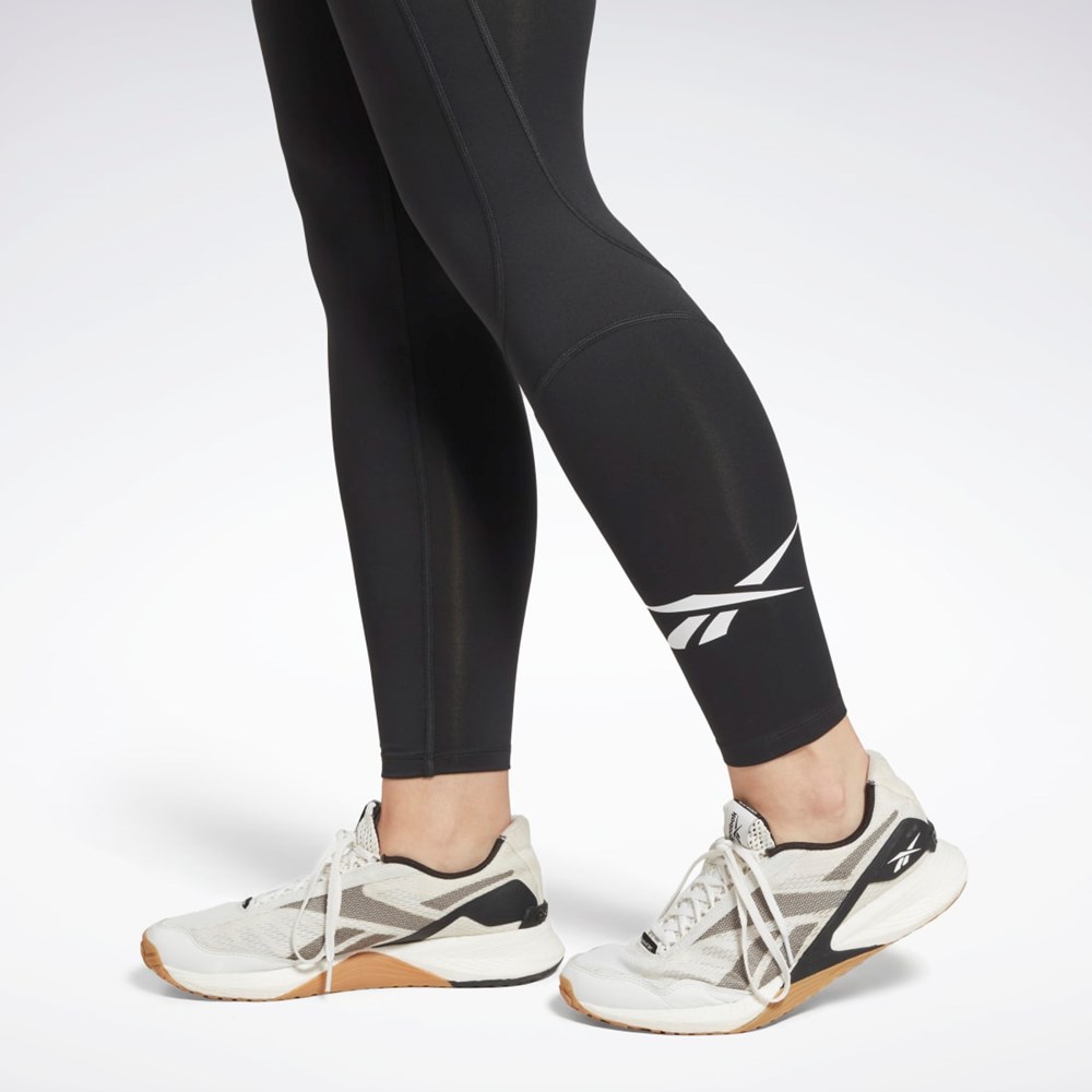 Reebok Workout Ready Vector Leggings Mustat | GBJEMW-905