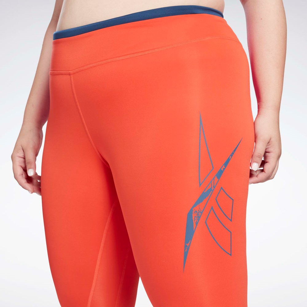 Reebok Workout Ready Vector Leggings (Plus Size) Punainen | ALJXGZ-174