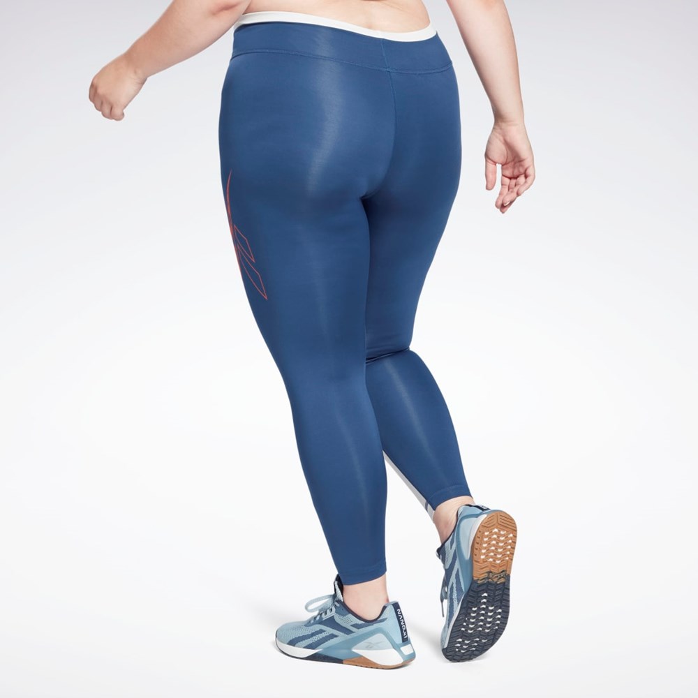Reebok Workout Ready Vector Leggings (Plus Size) Sininen | JWAGCR-672