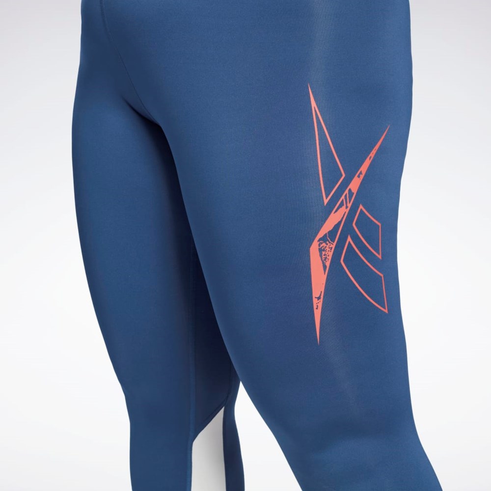 Reebok Workout Ready Vector Leggings (Plus Size) Sininen | JWAGCR-672