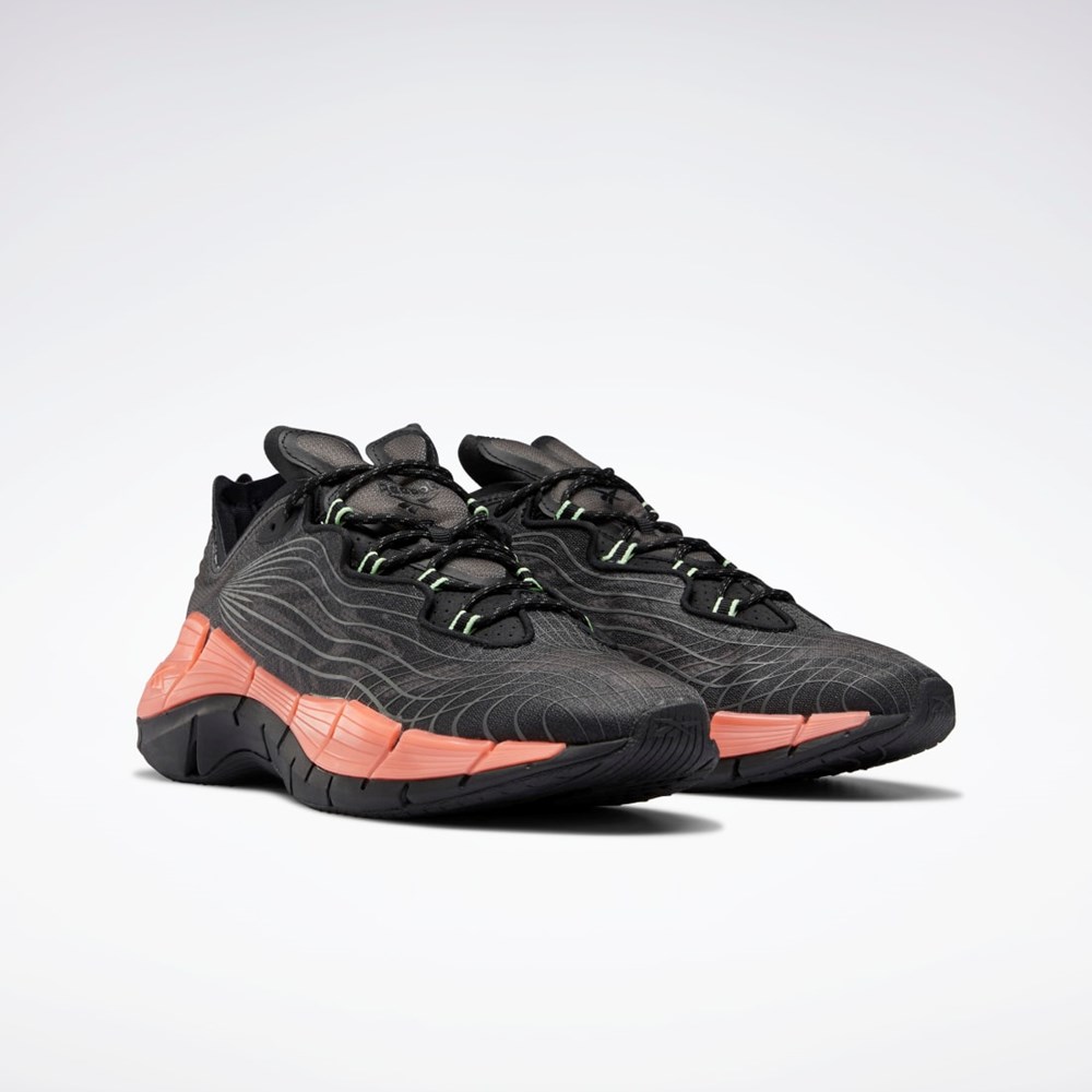 Reebok Zig Kinetica II Shoes Mustat Oranssi Minttu | TIXKRG-891