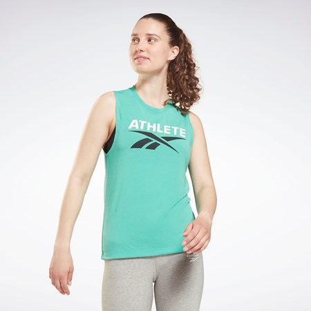 Reebok Athlete Vector Tank Top Future Teal | CMEGQL-263