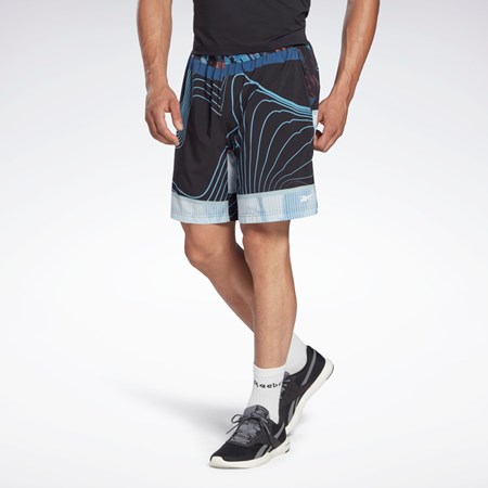 Reebok Austin Allover Print Shorts Mustat | LNUEGY-875
