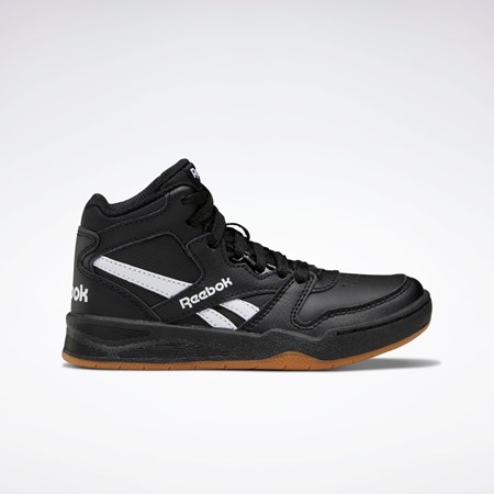 Reebok BB 4500 Court Shoes - Preschool Mustat Mustat Valkoinen | RGLBCX-084