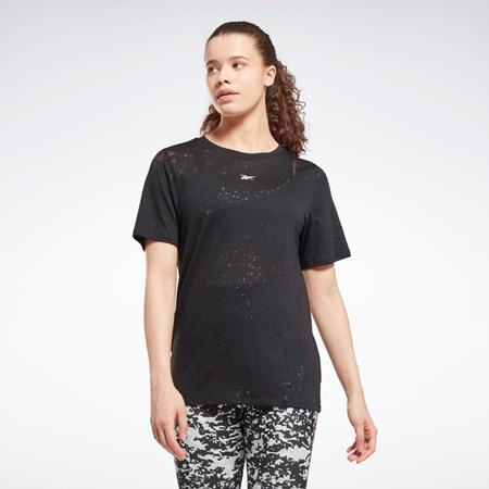 Reebok Burnout T-Shirt Mustat | ZISGWX-389