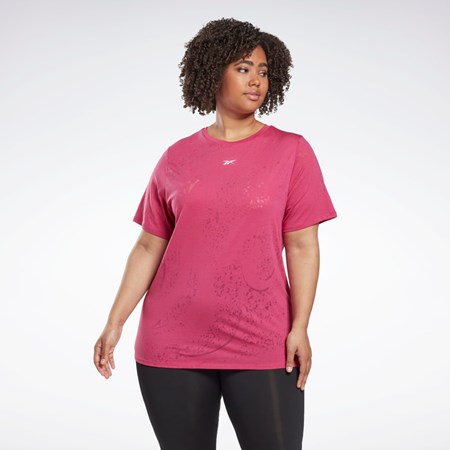 Reebok Burnout T-Shirt (Plus Size) Pinkki | ZKYHBL-987