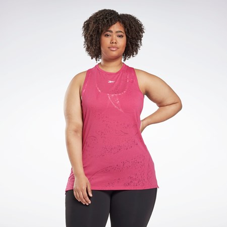 Reebok Burnout Tank Top (Plus Size) Pinkki | RAOBSP-735