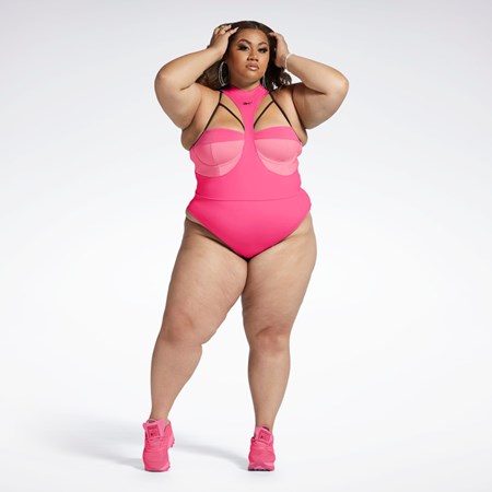 Reebok Cardi B Body Layer (Plus Size) Pinkki Mustat | FGBDVO-715