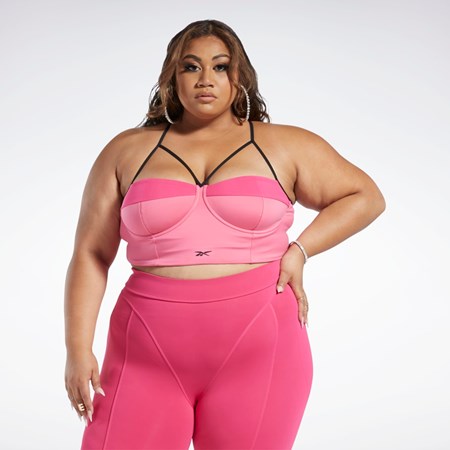 Reebok Cardi B Bralette (Plus Size) Pinkki Pinkki | SHDGIO-230