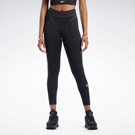 Reebok Cardi B High-Rise Tights Mustat | EHUTBC-940