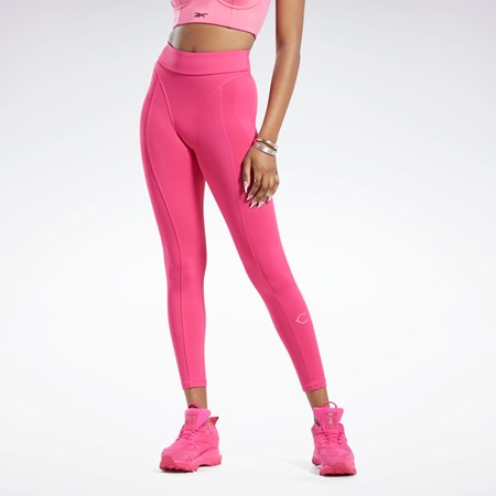 Reebok Cardi B High-Rise Tights Pinkki | QKLEHU-831