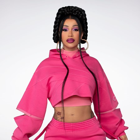 Reebok Cardi B Knit Hoodie Pinkki Pinkki | KHCOBT-170