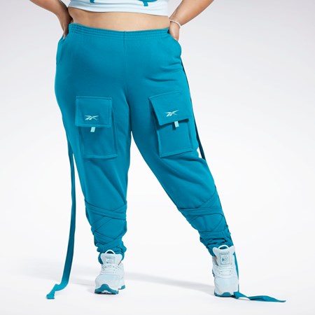 Reebok Cardi B Knit Pants (Plus Size) Seaport Teal | TSLBMD-496