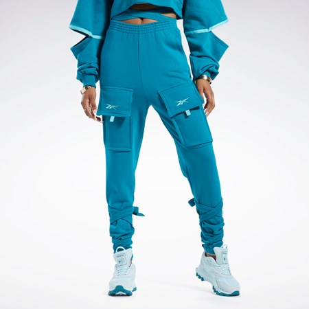Reebok Cardi B Knit Pants Seaport Teal | YXCNAI-043