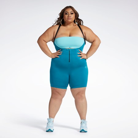 Reebok Cardi B Leotard (Plus Size) Seaport Teal | VEIKON-570